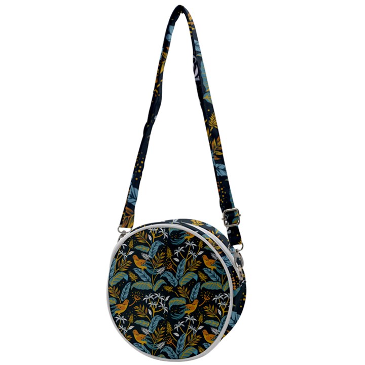 Tropical Bird Pattern Crossbody Circle Bag