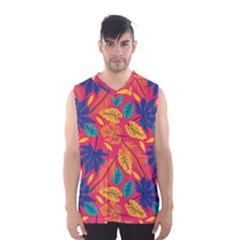 Beautiful Pink Tropical Pattern Men s Basketball Tank Top by designsbymallika