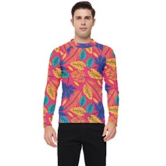 Beautiful Pink Tropical Pattern Men s Long Sleeve Rash Guard by designsbymallika