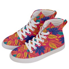 Beautiful Pink Tropical Pattern Women s Hi-top Skate Sneakers by designsbymallika