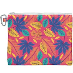 Beautiful Pink Tropical Pattern Canvas Cosmetic Bag (xxxl) by designsbymallika