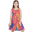 Beautiful Pink Tropical Pattern Kids  Skater Dress View1