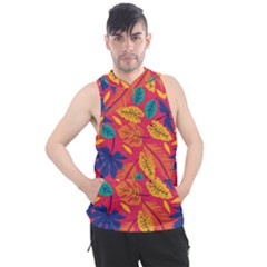 Beautiful Pink Tropical Pattern Men s Sleeveless Hoodie by designsbymallika