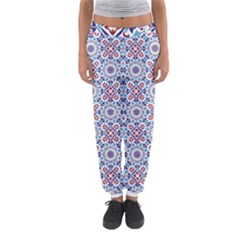 Blue Tile Pattern Women s Jogger Sweatpants by designsbymallika