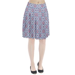 Blue Tile Pattern Pleated Skirt by designsbymallika