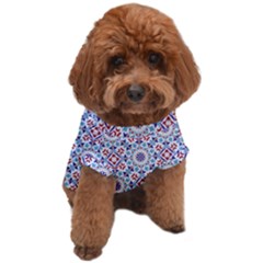 Blue Tile Pattern Dog T-shirt by designsbymallika