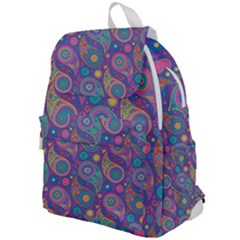 Baatik Purple Print Top Flap Backpack by designsbymallika