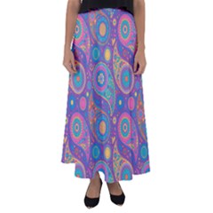 Baatik Purple Print Flared Maxi Skirt by designsbymallika