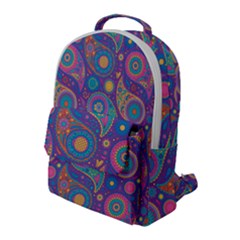 Baatik Purple Print Flap Pocket Backpack (large) by designsbymallika