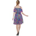 Baatik Purple Print Cut Out Shoulders Chiffon Dress View2