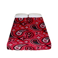 Baatik Red Pattern Fitted Sheet (full/ Double Size) by designsbymallika