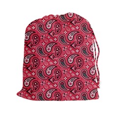 Baatik Red Pattern Drawstring Pouch (2xl) by designsbymallika