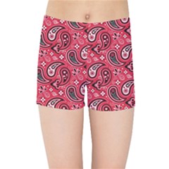 Baatik Red Pattern Kids  Sports Shorts by designsbymallika