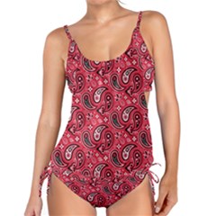 Baatik Red Pattern Tankini Set by designsbymallika