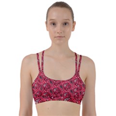 Baatik Red Pattern Line Them Up Sports Bra by designsbymallika