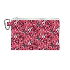 Baatik Red Pattern Canvas Cosmetic Bag (medium) by designsbymallika