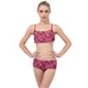 Baatik Red Pattern Layered Top Bikini Set View1