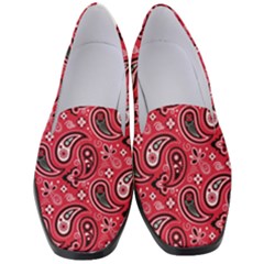 Baatik Red Pattern Women s Classic Loafer Heels by designsbymallika