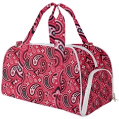 Baatik Red Pattern Burner Gym Duffel Bag by designsbymallika