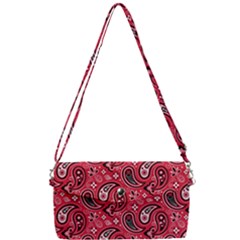 Baatik Red Pattern Removable Strap Clutch Bag by designsbymallika