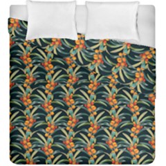 Orange Flower Love Duvet Cover Double Side (king Size) by designsbymallika