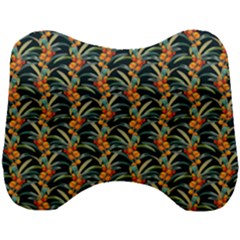 Orange Flower Love Head Support Cushion by designsbymallika