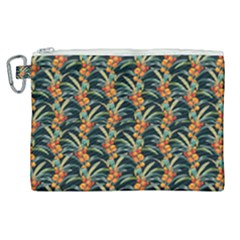 Orange Flower Love Canvas Cosmetic Bag (xl) by designsbymallika