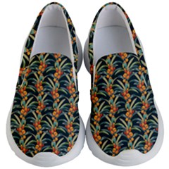 Orange Flower Love Kids Lightweight Slip Ons by designsbymallika