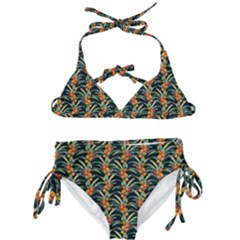 Orange Flower Love Kids  Classic Bikini Set by designsbymallika