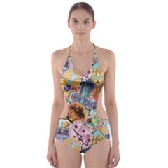 Travel Is Love Cut-out One Piece Swimsuit by designsbymallika