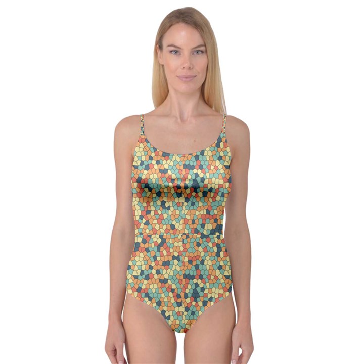 Mosaic Print 2 Camisole Leotard 