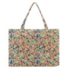 Mosaic Print 2 Zipper Medium Tote Bag by designsbymallika