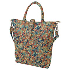 Mosaic Print 2 Buckle Top Tote Bag by designsbymallika