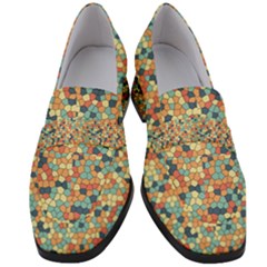 Mosaic Print 2 Women s Chunky Heel Loafers by designsbymallika