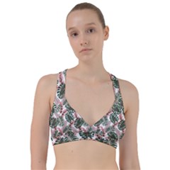 Tropical Leaves Pattern Sweetheart Sports Bra by designsbymallika