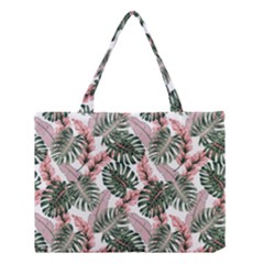 Tropical Leaves Pattern Medium Tote Bag by designsbymallika