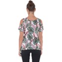 Tropical Leaves Pattern Cut Out Side Drop Tee View2