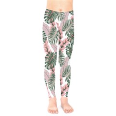 Tropical Leaves Pattern Kids  Leggings by designsbymallika