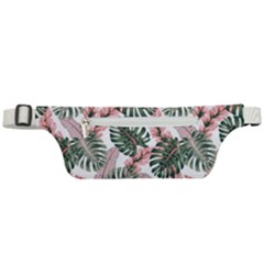 Tropical Leaves Pattern Active Waist Bag by designsbymallika