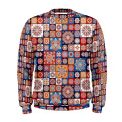 Mandala Pattern Blue Color Men s Sweatshirt by designsbymallika