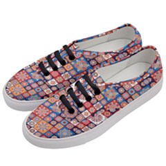 Mandala Pattern Blue Color Women s Classic Low Top Sneakers by designsbymallika