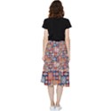 Mandala Pattern Blue Color Frill Hi Low Chiffon Skirt View2