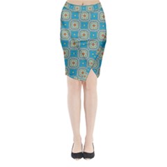 Traditional Indian Pattern Midi Wrap Pencil Skirt by designsbymallika