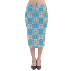 Traditional Indian Pattern Velvet Midi Pencil Skirt by designsbymallika