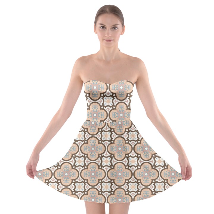 Ornamental Pattern 3 Strapless Bra Top Dress