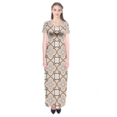 Ornamental Pattern 3 Short Sleeve Maxi Dress