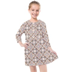 Ornamental Pattern 3 Kids  Quarter Sleeve Shirt Dress by designsbymallika