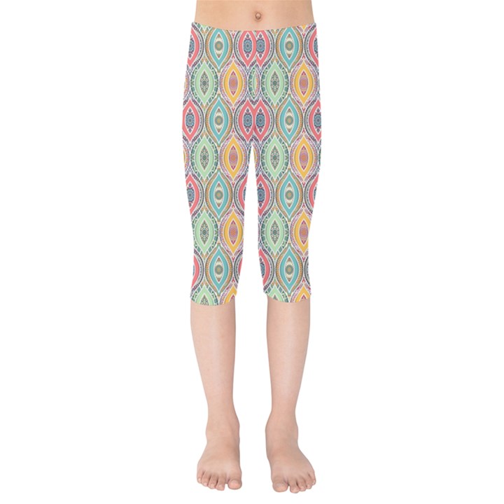 Mandala Baatik Print Kids  Capri Leggings 