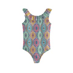 Mandala Baatik Print Kids  Frill Swimsuit by designsbymallika