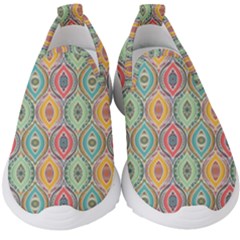 Mandala Baatik Print Kids  Slip On Sneakers by designsbymallika